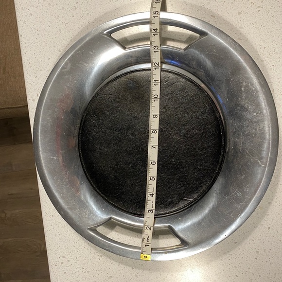 WATERFORD CLARION metal serving tray with leather insert - with tags - new - Picture 3 of 3